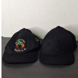 2-Biker Sic Wit -It MC Appleton Wi  Hats Caps  Motorcycle Snap Back Black